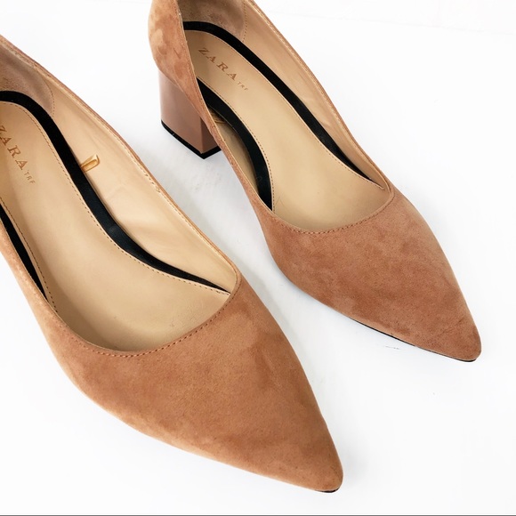 💜Zara TRF Nude Pink Block Heels EUR 42 - Picture 4 of 8